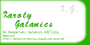 karoly galanics business card